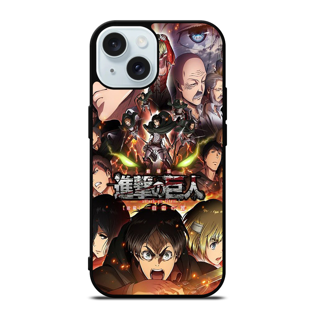 ATTACK ON TITAN CHARACTER ANIME iPhone 15 Case Cover