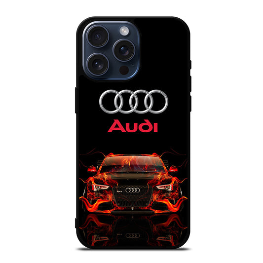 AUDI CAR FLAME LOGO iPhone 15 Pro Max Case Cover
