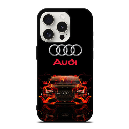AUDI CAR FLAME LOGO iPhone 15 Pro Case Cover