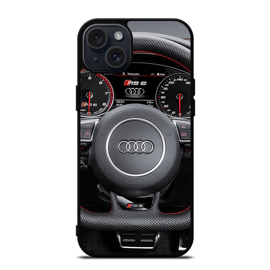 AUDI CAR STEERING WHEEL iPhone 15 Plus Case Cover