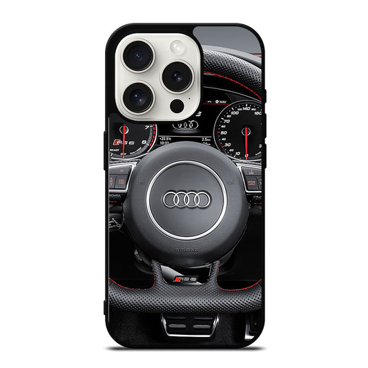 AUDI CAR STEERING WHEEL iPhone 15 Pro Case Cover