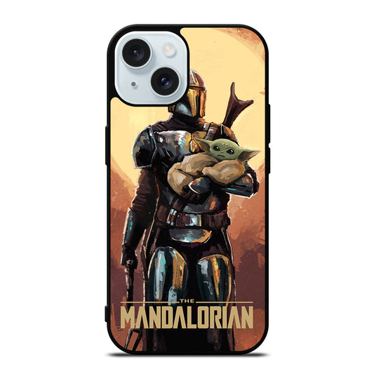 BABY YODA AND THE MANDALORIAN ART iPhone 15 Case Cover