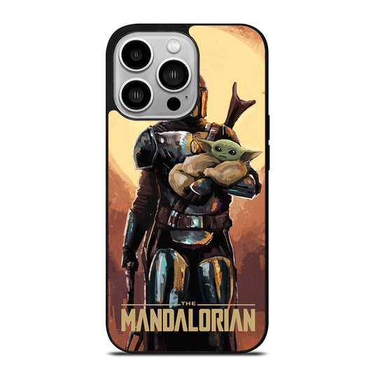 BABY YODA AND THE MANDALORIAN ART iPhone 14 Pro Case Cover