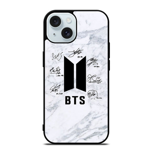 BANGTAN BOYS BTS SIGNATURE MARBLE iPhone 15 Case Cover