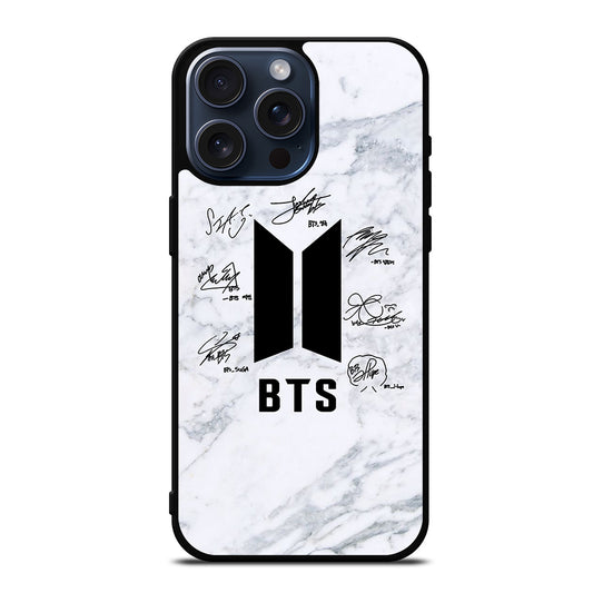 BANGTAN BOYS BTS SIGNATURE MARBLE iPhone 15 Pro Max Case Cover
