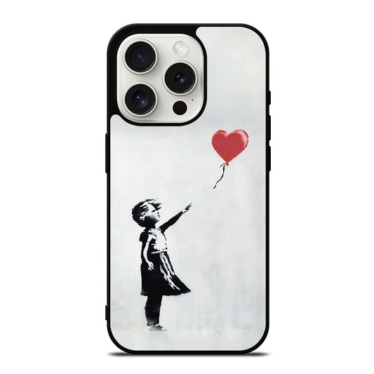 BANKSY BALLOON GIRL ART iPhone 15 Pro Case Cover