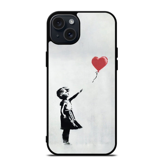 BANKSY BALLOON GIRL ART iPhone 15 Plus Case Cover