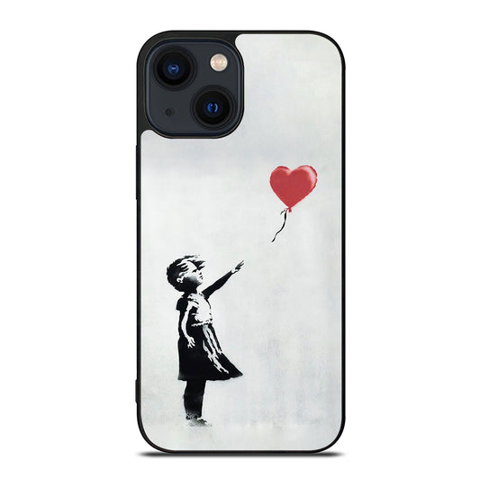 BANKSY BALLOON GIRL ART iPhone 14 Plus Case Cover