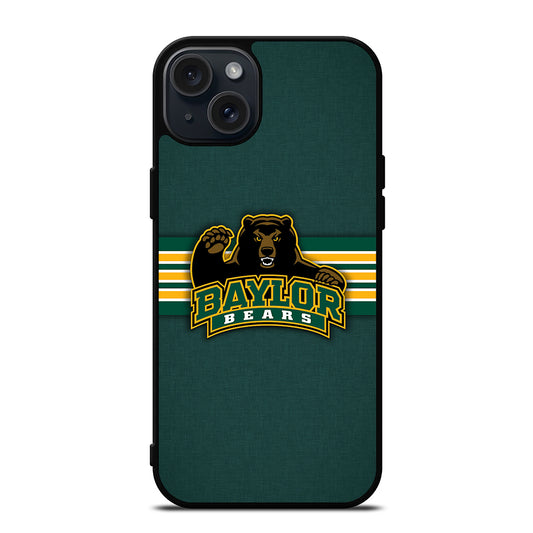 BAYLOR BEARS STRIPE LOGO iPhone 15 Plus Case Cover