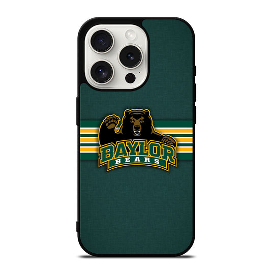 BAYLOR BEARS STRIPE LOGO iPhone 15 Pro Case Cover