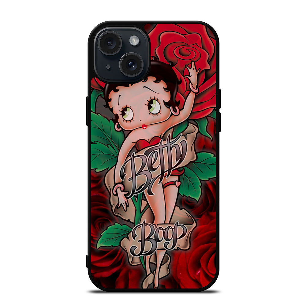 BETTY BOOP CARTOON FLOWER iPhone 15 Plus Case Cover