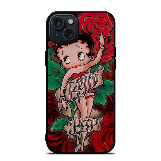 BETTY BOOP CARTOON FLOWER iPhone 15 Plus Case Cover