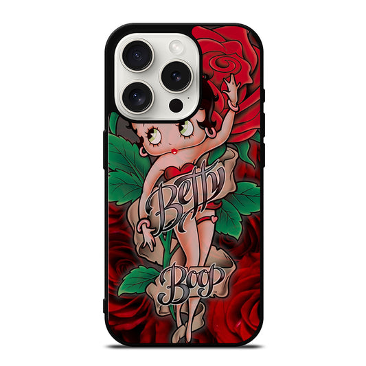 BETTY BOOP CARTOON FLOWER iPhone 15 Pro Case Cover