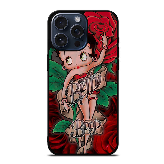 BETTY BOOP CARTOON FLOWER iPhone 15 Pro Max Case Cover