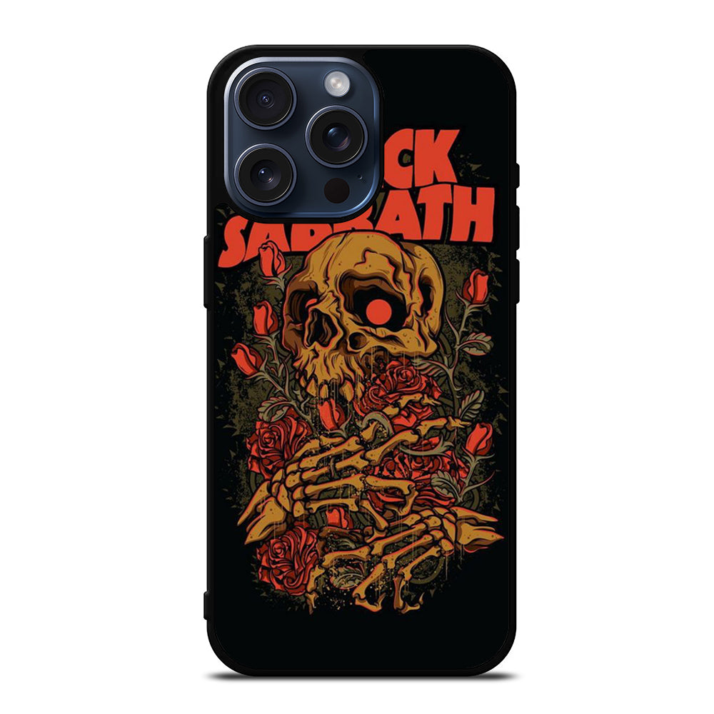 BLACK SABBATH SKULL ROSE LOGO iPhone 15 Pro Max Case Cover