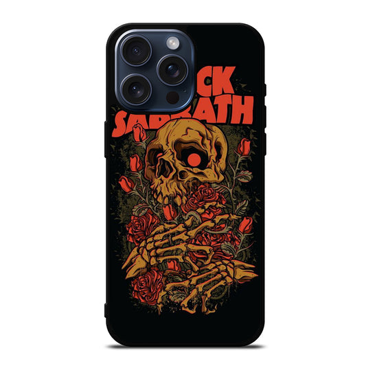 BLACK SABBATH SKULL ROSE LOGO iPhone 15 Pro Max Case Cover