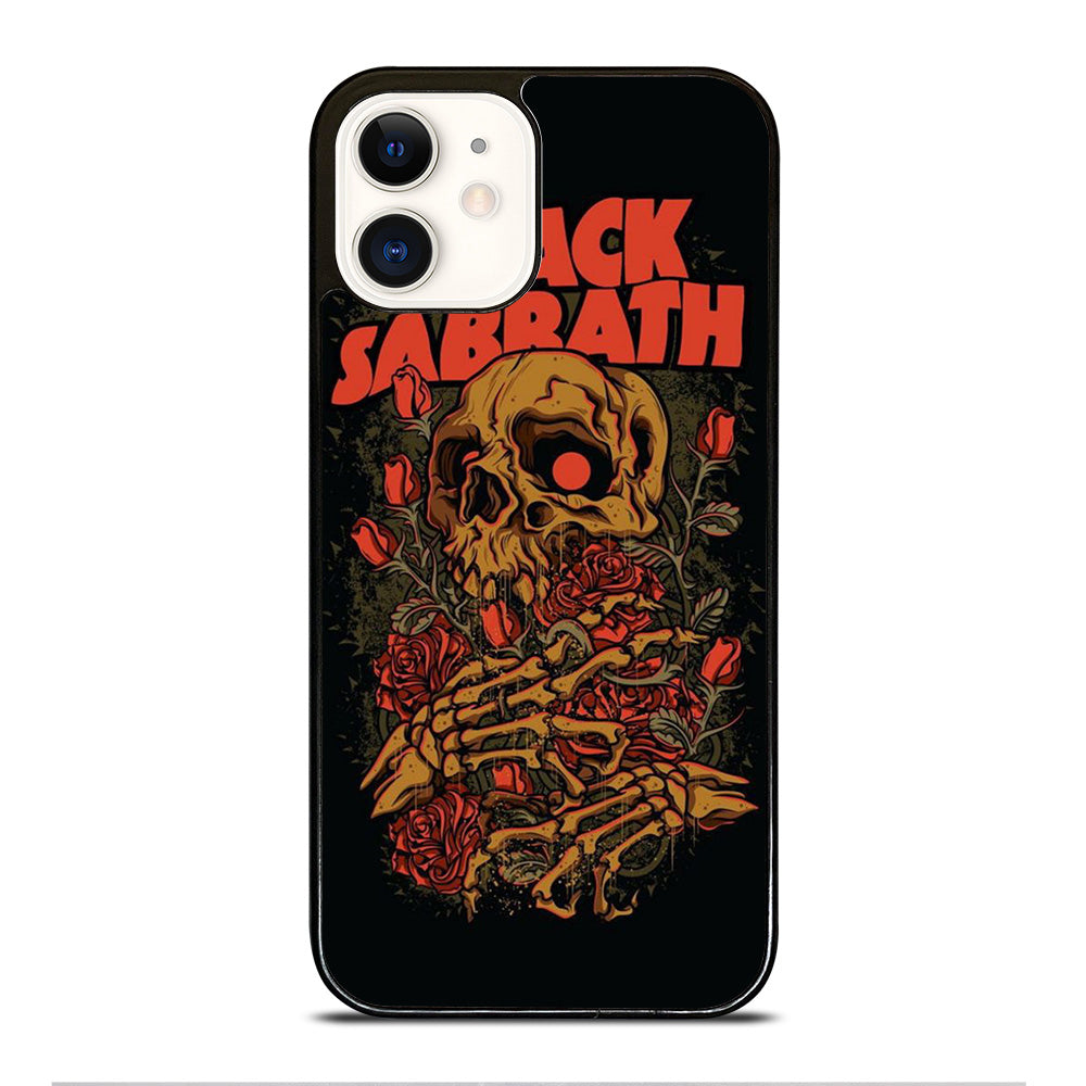 BLACK SABBATH SKULL ROSE LOGO iPhone 12 Case Cover