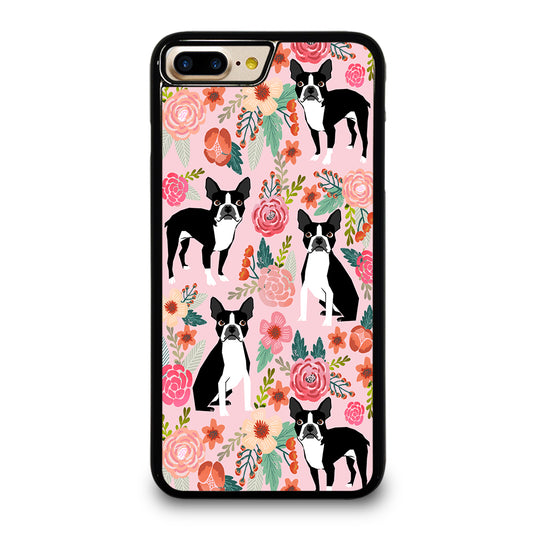 BOSTON TERRIER DOG FLORAL PATTERN iPhone 7 / 8 Plus Case Cover