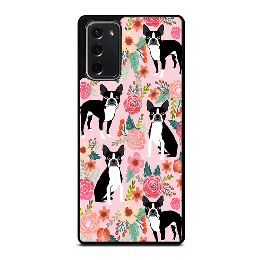 BOSTON TERRIER DOG FLORAL PATTERN Samsung Galaxy Note 20 Case Cover