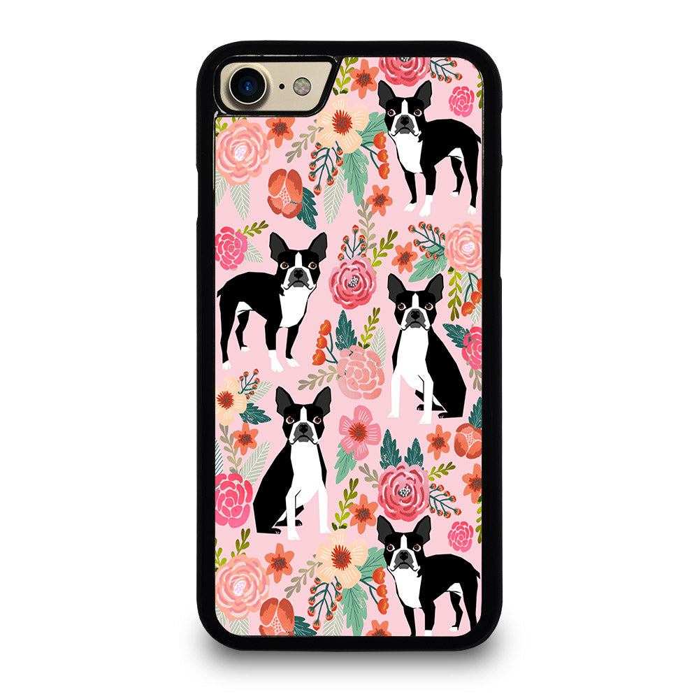 BOSTON TERRIER DOG FLORAL PATTERN iPhone 7 / 8 Case Cover