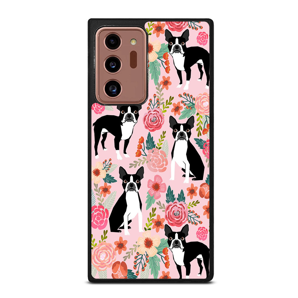 BOSTON TERRIER DOG FLORAL PATTERN Samsung Galaxy Note 20 Ultra Case Cover