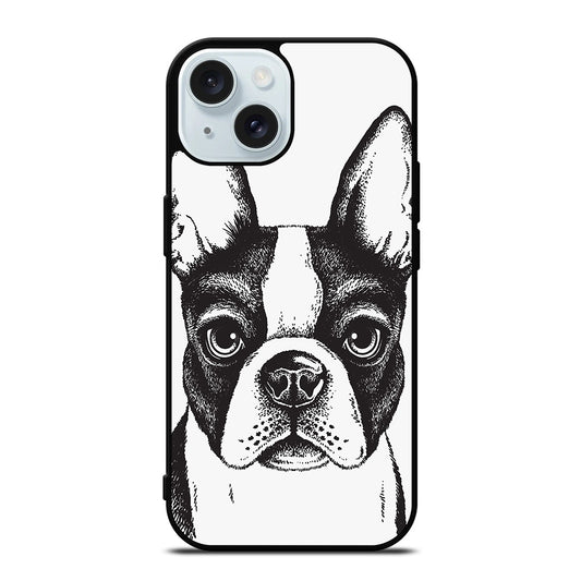 BOSTON TERRIER DOG ART iPhone 15 Case Cover