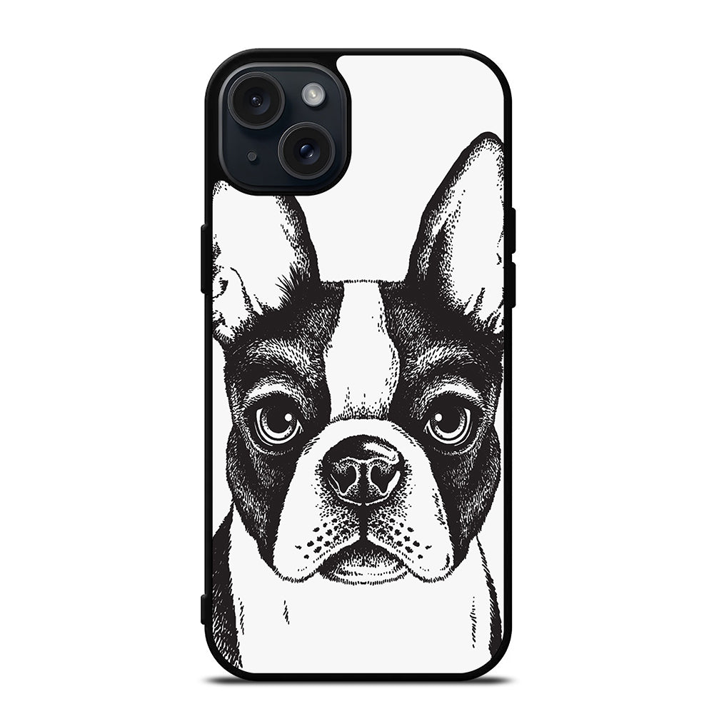 BOSTON TERRIER DOG ART iPhone 15 Plus Case Cover