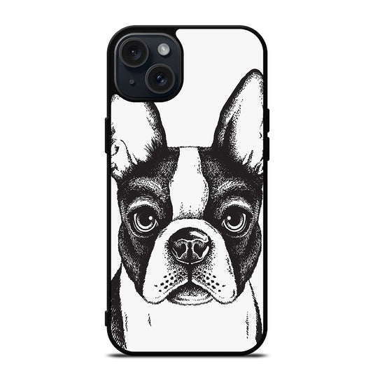 BOSTON TERRIER DOG ART iPhone 15 Plus Case Cover