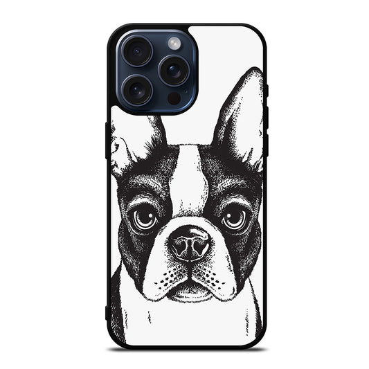BOSTON TERRIER DOG ART iPhone 15 Pro Max Case Cover