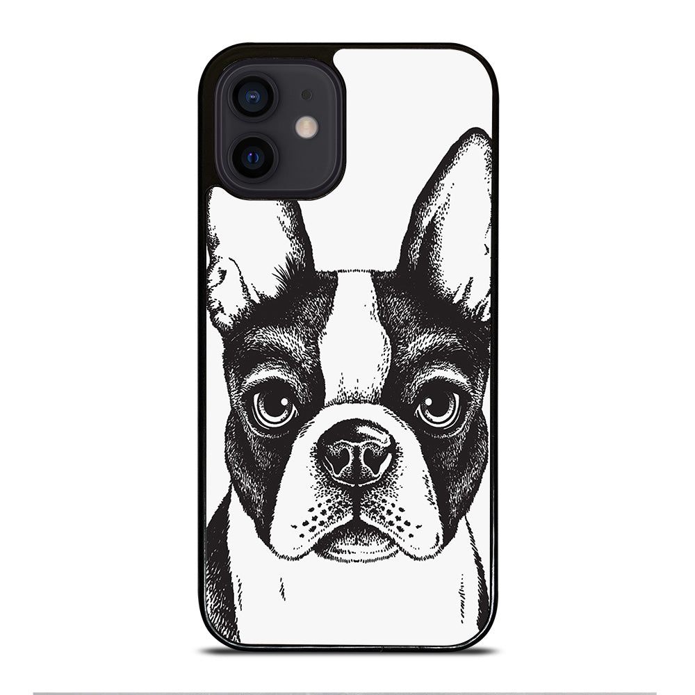 BOSTON TERRIER DOG ART iPhone 12 Mini Case Cover