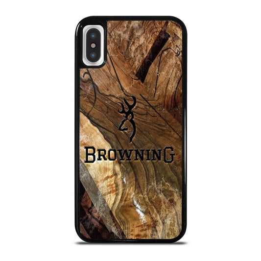 BROWNING DEER WOODEN LOGO iPhone X / XS Case Cover