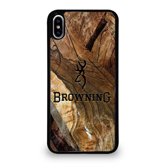 BROWNING DEER WOODEN LOGO iPhone XS Max Case Cover
