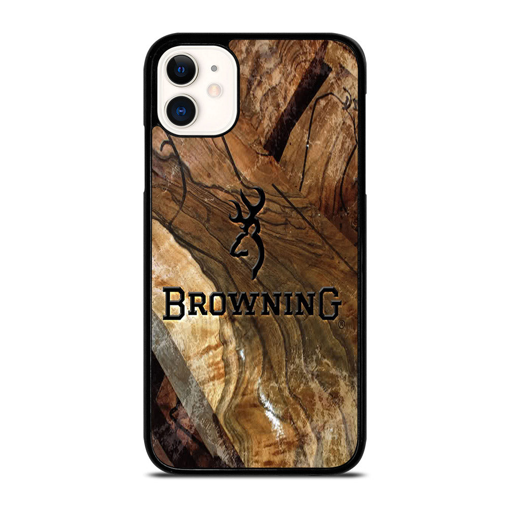 BROWNING DEER WOODEN LOGO iPhone 11 Case Cover