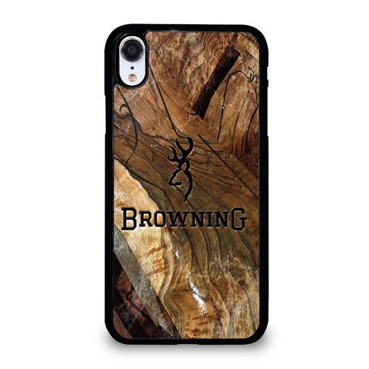 BROWNING DEER WOODEN LOGO iPhone XR Case Cover