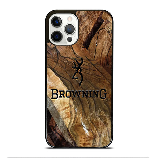 BROWNING DEER WOODEN LOGO iPhone 12 Pro Case Cover