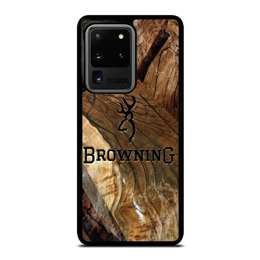 BROWNING DEER WOODEN LOGO Samsung Galaxy S20 Ultra Case Cover