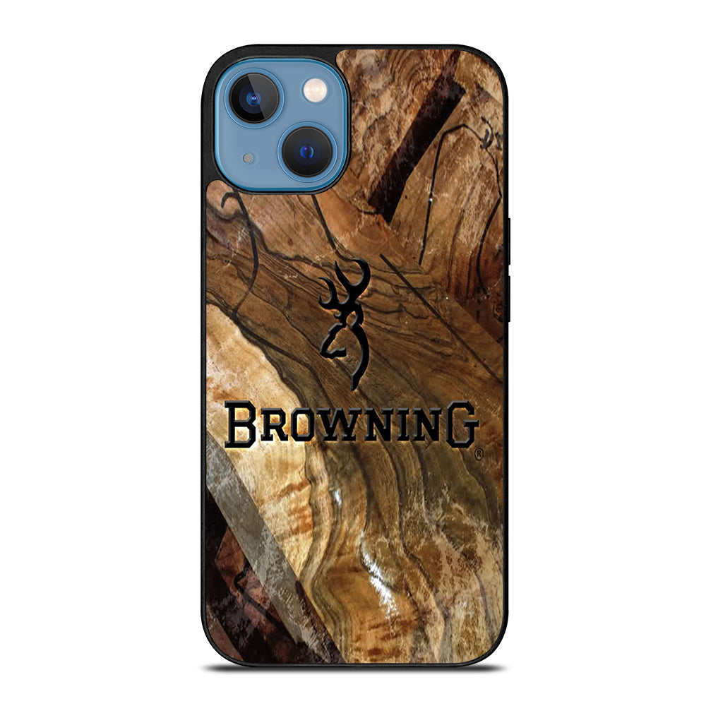 BROWNING DEER WOODEN LOGO iPhone 13 Case Cover