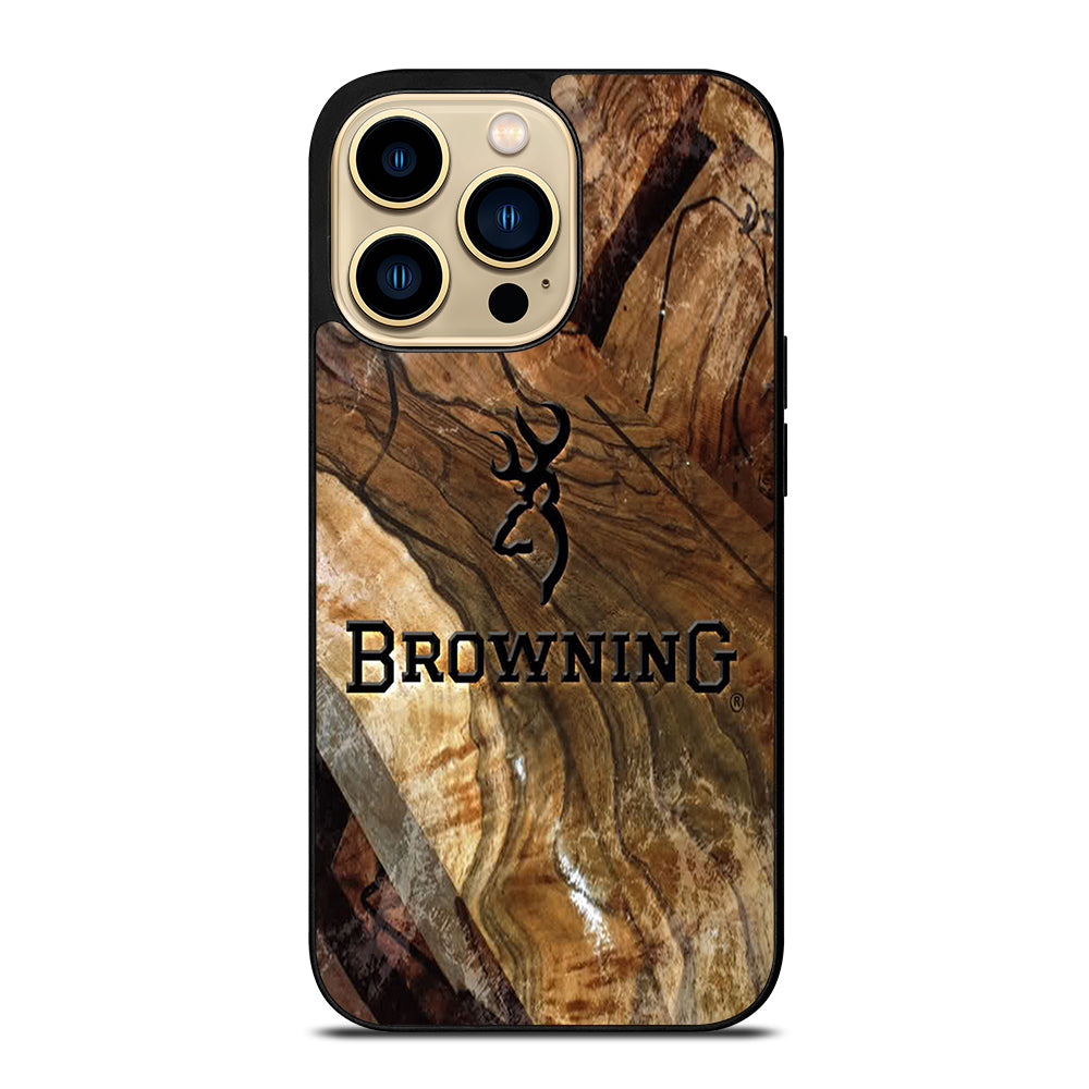 BROWNING DEER WOODEN LOGO iPhone 14 Pro Max Case Cover