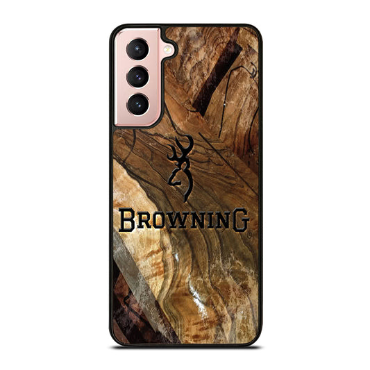 BROWNING DEER WOODEN LOGO Samsung Galaxy S21 Case Cover