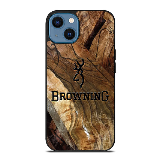 BROWNING DEER WOODEN LOGO iPhone 14 Case Cover