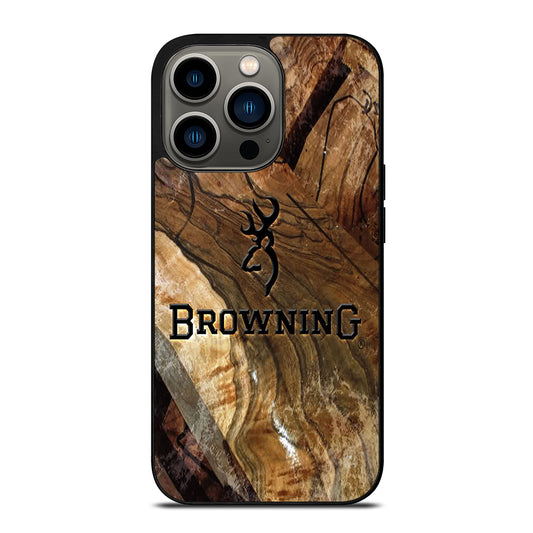 BROWNING DEER WOODEN LOGO iPhone 13 Pro Case Cover
