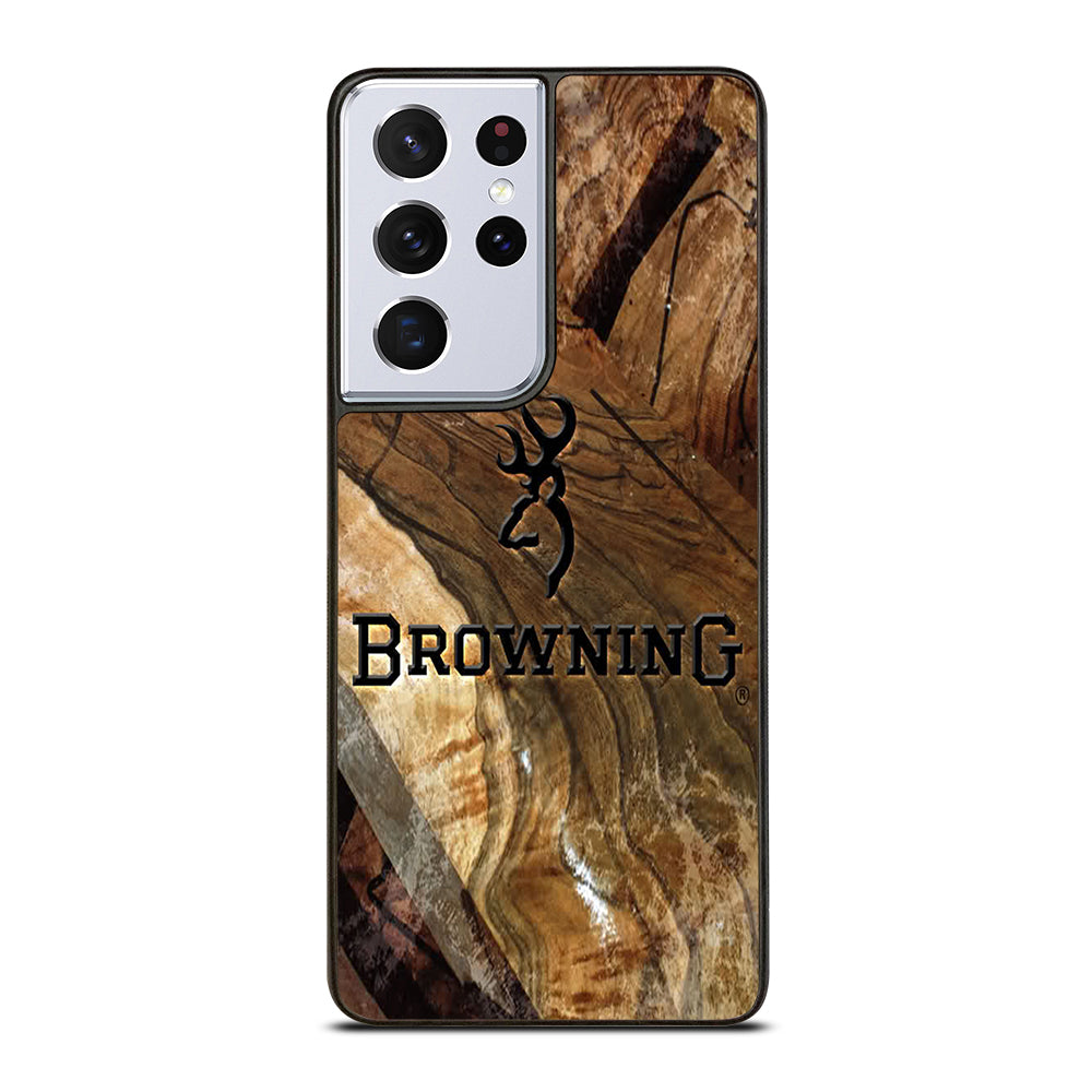 BROWNING DEER WOODEN LOGO Samsung Galaxy S21 Ultra Case Cover