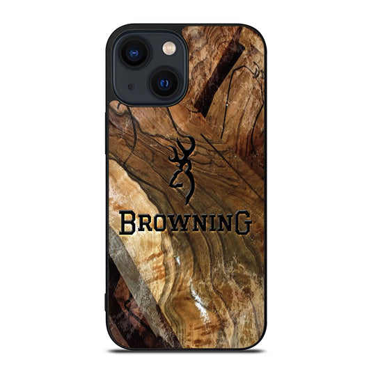 BROWNING DEER WOODEN LOGO iPhone 14 Plus Case Cover