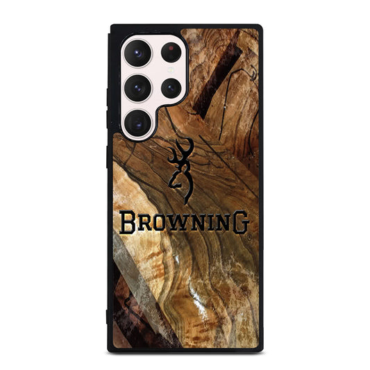BROWNING DEER WOODEN LOGO Samsung Galaxy S23 Ultra Case Cover