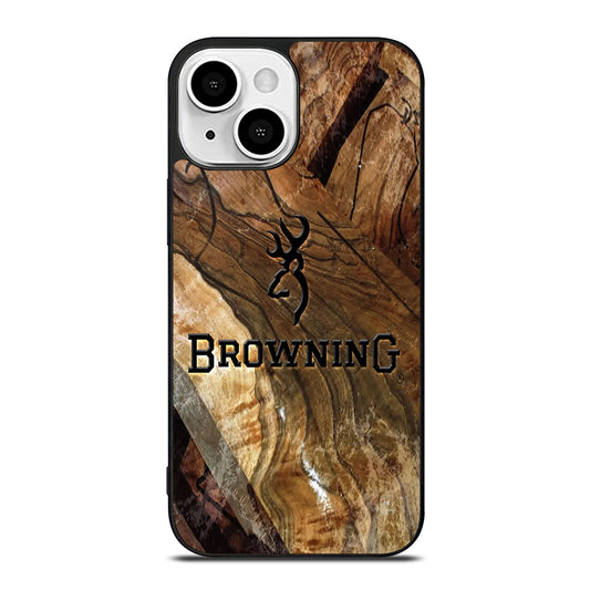 BROWNING DEER WOODEN LOGO iPhone 13 Mini Case Cover
