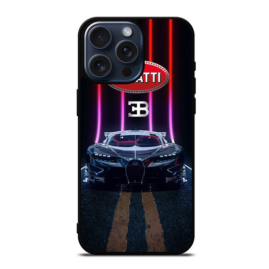 BUGATTI BLACK CAR iPhone 15 Pro Max Case Cover