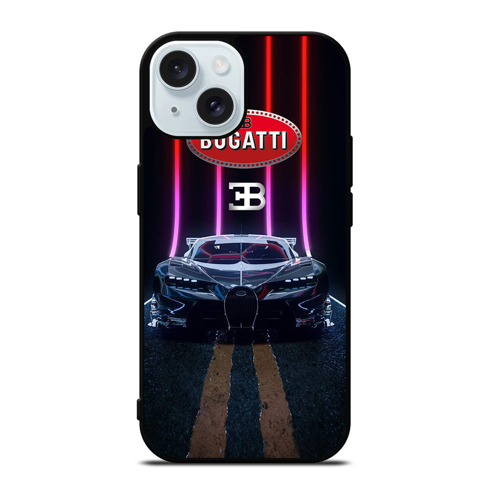 BUGATTI BLACK CAR iPhone 15 Case Cover