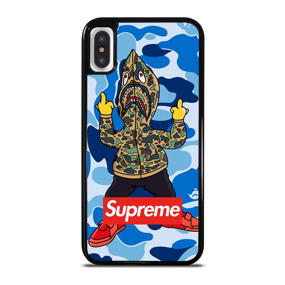 CAMO BAPE SHARK BLUE iPhone X / XS Case Cover