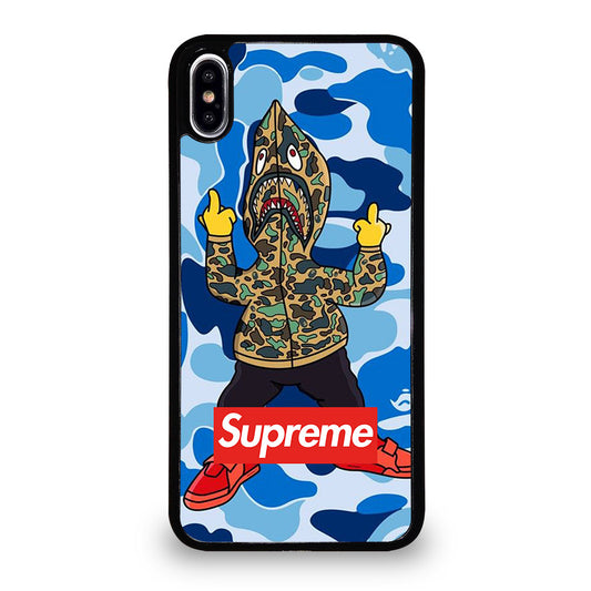 CAMO BAPE SHARK BLUE iPhone XS Max Case Cover