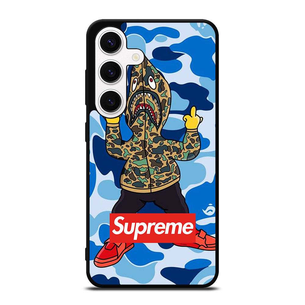 CAMO BAPE SHARK BLUE Samsung Galaxy S24 Case Cover